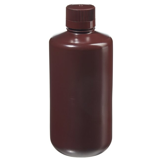 Nalgene&trade; Narrow-Mouth Opaque Amber HDPE Packaging Bottles with Closure: Bulk Pack