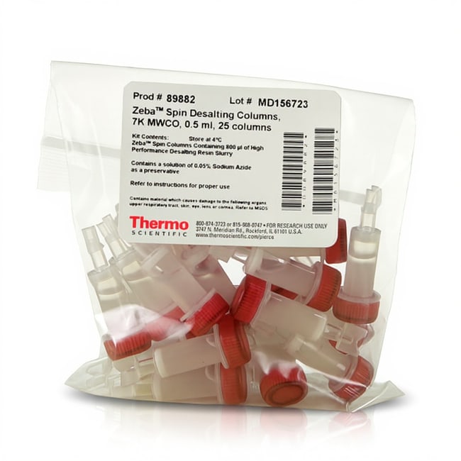 Zeba™ Spin Desalting Columns, Plates, and Cartridges, 7K MWCO, 0.5–100 mL